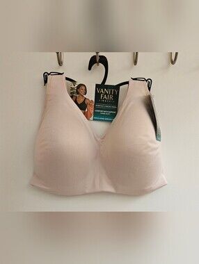 NWT Vanity Fair Radiant Wireless Bra 2XL Sheer Quartz Full Coverage
